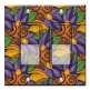 Printed Decora 2 Gang Rocker Style Switch with matching Wall Plate - Orange and Purple Floral Toss