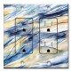 Printed 2 Gang Decora Duplex Receptacle Outlet with matching Wall Plate - Blue and Tan Watercolor