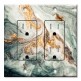Printed 2 Gang Decora Duplex Receptacle Outlet with matching Wall Plate - Gold Granite