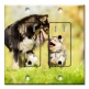 Printed 2 Gang Decora Duplex Receptacle Outlet with matching Wall Plate - Momma and Puppy Fun