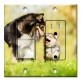Printed 2 Gang Decora Switch - Outlet Combo with matching Wall Plate - Momma and Puppy Fun