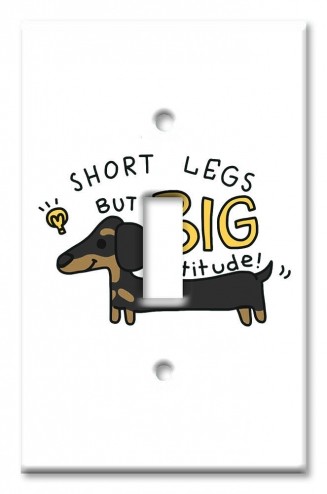 Art Plates - Decorative OVERSIZED Wall Plates & Outlet Covers - Dachshund - Short Legs, Big Attitude