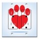 Printed 2 Gang Decora Duplex Receptacle Outlet with matching Wall Plate - Red Dog Paw Heart