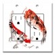Printed 2 Gang Decora Duplex Receptacle Outlet with matching Wall Plate - Watercolor Koi