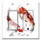 Printed 2 Gang Decora Switch - Outlet Combo with matching Wall Plate - Watercolor Koi