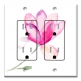 Printed 2 Gang Decora Duplex Receptacle Outlet with matching Wall Plate - Pink Watercolor Flower