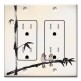 Printed 2 Gang Decora Duplex Receptacle Outlet with matching Wall Plate - Brown Birds on Bamboo