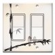 Printed Decora 2 Gang Rocker Style Switch with matching Wall Plate - Brown Birds on Bamboo