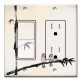 Printed 2 Gang Decora Switch - Outlet Combo with matching Wall Plate - Brown Birds on Bamboo