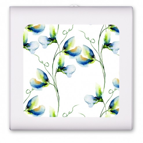 Blue and White Watercolor Flowers - #2928