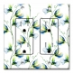 Printed 2 Gang Decora Duplex Receptacle Outlet with matching Wall Plate - Blue and White Watercolor Flowers