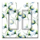 Printed Decora 2 Gang Rocker Style Switch with matching Wall Plate - Blue and White Watercolor Flowers