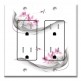 Printed 2 Gang Decora Duplex Receptacle Outlet with matching Wall Plate - Pink Flowers and Dragonfly