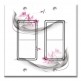 Printed Decora 2 Gang Rocker Style Switch with matching Wall Plate - Pink Flowers and Dragonfly