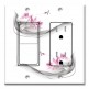 Printed 2 Gang Decora Switch - Outlet Combo with matching Wall Plate - Pink Flowers and Dragonfly