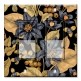 Printed Decora 2 Gang Rocker Style Switch with matching Wall Plate - Black and Gold Flowers