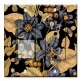 Printed 2 Gang Decora Switch - Outlet Combo with matching Wall Plate - Black and Gold Flowers