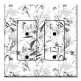 Printed 2 Gang Decora Duplex Receptacle Outlet with matching Wall Plate - Grayscale Floral Line Art