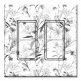 Printed Decora 2 Gang Rocker Style Switch with matching Wall Plate - Grayscale Floral Line Art