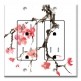 Printed 2 Gang Decora Duplex Receptacle Outlet with matching Wall Plate - Pink Cherry Blossoms