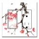 Printed 2 Gang Decora Switch - Outlet Combo with matching Wall Plate - Pink Cherry Blossoms
