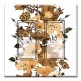 Printed Decora 2 Gang Rocker Style Switch with matching Wall Plate - Gold Flowers
