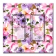 Printed Decora 2 Gang Rocker Style Switch with matching Wall Plate - Pink and Purple Flower Watercolor