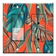 Printed 2 Gang Decora Switch - Outlet Combo with matching Wall Plate - Palm Fronds with Orange Background