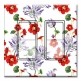Printed Decora 2 Gang Rocker Style Switch with matching Wall Plate - Red and Purple Flowers