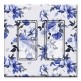Printed Decora 2 Gang Rocker Style Switch with matching Wall Plate - Blue Roses