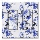 Printed 2 Gang Decora Switch - Outlet Combo with matching Wall Plate - Blue Roses