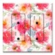 Printed 2 Gang Decora Duplex Receptacle Outlet with matching Wall Plate - Pink Rose Watercolors