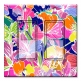 Printed Decora 2 Gang Rocker Style Switch with matching Wall Plate - Vibrant Hibiscus