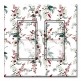 Printed Decora 2 Gang Rocker Style Switch with matching Wall Plate - Red and White Flower Toss