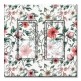 Printed Decora 2 Gang Rocker Style Switch with matching Wall Plate - Pink and White Flowers
