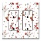 Printed 2 Gang Decora Duplex Receptacle Outlet with matching Wall Plate - Red and Pink Flower Toss