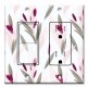 Printed 2 Gang Decora Switch - Outlet Combo with matching Wall Plate - Purple and Pink Flower Toss