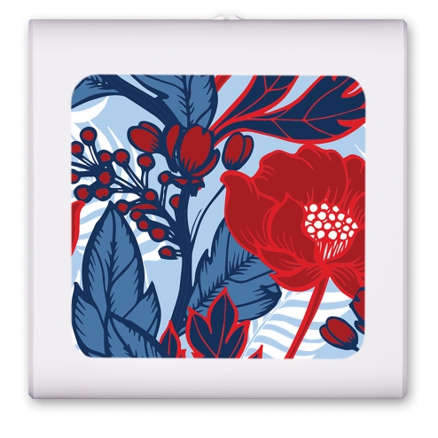 Red and Blue Flowers - #2968