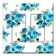 Printed 2 Gang Decora Duplex Receptacle Outlet with matching Wall Plate - Blue Flower Toss