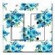 Printed 2 Gang Decora Switch - Outlet Combo with matching Wall Plate - Blue Flower Toss