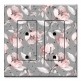 Printed 2 Gang Decora Duplex Receptacle Outlet with matching Wall Plate - Gray and Pink Flower Toss