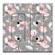 Printed 2 Gang Decora Duplex Receptacle Outlet with matching Wall Plate - Gray and Pink Flower Toss