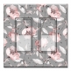 Printed Decora 2 Gang Rocker Style Switch with matching Wall Plate - Gray and Pink Flower Toss