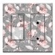 Printed 2 Gang Decora Switch - Outlet Combo with matching Wall Plate - Gray and Pink Flower Toss