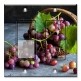 Printed 2 Gang Decora Switch - Outlet Combo with matching Wall Plate - Purple Grapes in a Basket