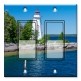 Printed Decora 2 Gang Rocker Style Switch with matching Wall Plate - Red and White Lighthouse
