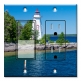 Printed 2 Gang Decora Switch - Outlet Combo with matching Wall Plate - Red and White Lighthouse