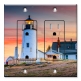 Printed 2 Gang Decora Duplex Receptacle Outlet with matching Wall Plate - Lighthouse at Sunset