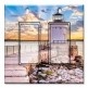 Printed Decora 2 Gang Rocker Style Switch with matching Wall Plate - White Lighthouse on the Rocks