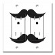 Printed 2 Gang Decora Duplex Receptacle Outlet with matching Wall Plate - A Gentleman's Mustache